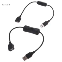 R9CB USB Male to Female Extension Cord Inline On/Off for Driving Recorder, LED Desk Lamp, USB Fan, LED Strip
