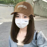 帽子假髮一件式女長髮短髮夏天鎖骨全頭套仿真發全真人發棒球假髮帽 假髮帽女