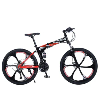 Wholesale Folding Bike 26-inch Factory Supplies 21-speed Double-disc Brake Mountain Bike