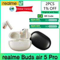 Global Version realme Buds Air 5 Pro True Wireless Earphone 50dB Active Noise Cancelling LDAC Bluetooth 5.3 Wireless Headphone