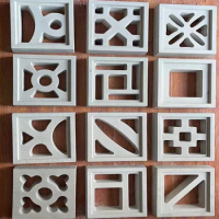 20X20cm Window Pattern Mould Garden Path Wall Brick Mould 3D Carving Non-Slip Concrete Plastic Paving Mould