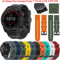 26 22MM Silicone Quick Release Watchband Strap for Garmin Fenix 7X 6X 5X 3HR Watch Easyfit Wristband Strap For Fenix 7 6 5 Watch