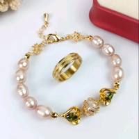 Gelang full mutiara mainan kristal love warna hijau ( ready love ungu, merah dan pink) | Mutiara Lom