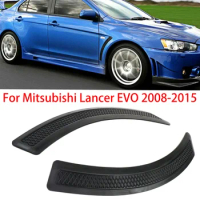 For Mitsubishi Lancer EVO 2008-2015 2Pcs ABS Door Side Fender Flare Vent Sticker Trim Spoiler Cover Black Auto Car Decoration