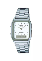 Casio Men's Analog-Digital Watch AQ-230A-7DMQ Vintage Series Silver Stainless Steel Watch