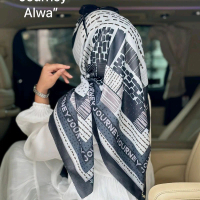 HIJAB ALWA JOURNEY HIJAB SEGI EMPAT HIJAB SIQUARE ALWA JOURNEY MOTIF HITAM PUTIH