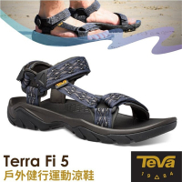 TEVA 男 Terra Fi 5 戶外健行運動涼鞋.雨鞋.水鞋(含鞋袋).抗菌溯溪鞋_劍藍色