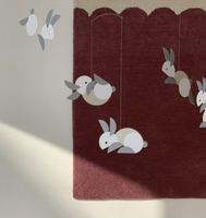 ins兔子裝飾天使掛飾北歐嬰兒床鈴丹麥燕子平衡空中吊飾旋轉風鈴