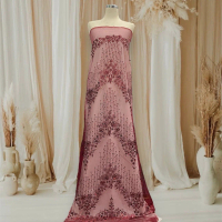 Kain Tulle Sequin Spangel Payet Motif Etnik Grade A Premium ( 1 klik = 0.5 m )