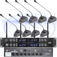 MiCWL CCS 900 Ultro 8 Gooseneck Digital Wireless Microphone 400 Channel Conference Meeting Room 8 Table System