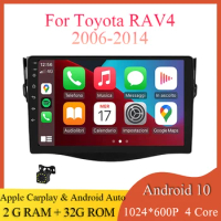 Multimedia Carplay 2G+32G Android 10 Car Radio GPS Screen For Toyota RAV4 2006 - 2014 2 Din android Auto WIFI 1024*600 P
