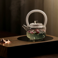 哲明 透明耐熱玻璃壺花茶壺泡茶壺迷你提梁壺過濾小號茶壺分茶器