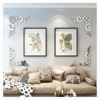 New 3d Mirror Wall Stickers Acrylic Mirror Sticker Line Pattern Modern Poster TV Background Wall Decor Room Ceiling Decoration