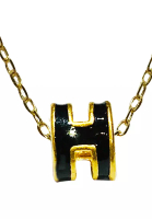 LITZ [SPECIAL] LITZ 999 (24K) Gold H with 9K Yellow Chain EPC0926-BLACK-N