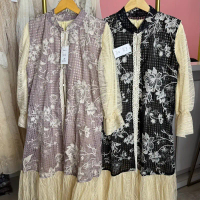GAMIS MOTIF BUNGA ROMPI LEPAS KOMBINASI TILE