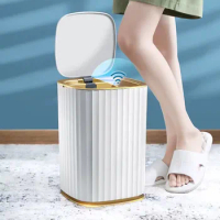 ECHOME Automatic Sensor Trash Can Touchless Electronic Smart Wastebasket Bathroom Intelligent Mute Waterproof Garbage Trash Bin