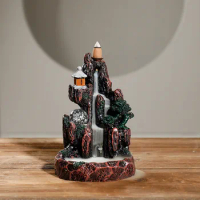 Creative High Mountain Flowing Water Resin Backflow Incense Stove Sandalwood Agave Aroma Stove Home Decoration