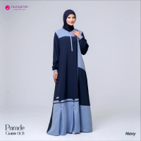 Raunapride Baju Gamis Wanita Kekinian / Parade Gamis - 01 B Navy / Fashion Muslim Terbaru