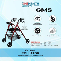 Walker Rollator Onehealth KY 9144L Alat Bantu Jalan Lansia / Rollator Onehealth