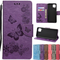 For Samsung Galaxy A12 Case SM-A125F/DSN Coque For Samsung A 12 Flip Cover for GalaxyA12 A32 52 A02S Case Butterfly Leather Capa