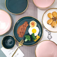 西餐盤 北歐新款盤子創意輕奢日式陶瓷盤西餐平盤湯盤早餐盤魚盤