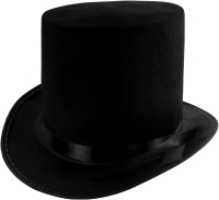Funny Party Hats Black Top Hat - Victorian Hat for Men - Felt Tuxedo Costume Hat - Coachman Hat - Dr