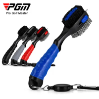 PGM-Double-Sided Golf Club Brush, Clean PP Hair Plus, Stianless Steel, Portable, Multi-functional Hook, Golf Accessories, SZ007