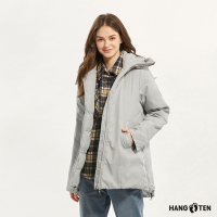 Hang Ten-女裝-恆溫多功能-石墨烯防風防輕潑水抗靜電貼合保暖外套-淺灰