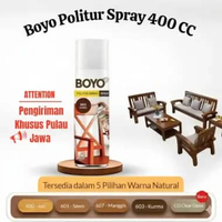 BOYO Politur Spray 400cc Plitur Semprot Pilox Kayu Jati Manggis Sawo Kurma Avian Brand, Politur Spra
