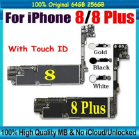For iPhone 8 Motherboard Original 64gb/256gb Full Chips Unlocked Logic Board Support System Update For iPhone 8 Plus Mainboard