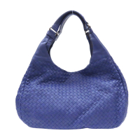 【二手名牌BRAND OFF】BOTTEGA VENETA BV 寶緹嘉 紫色 編織羊皮 肩背包 彎月包