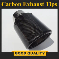 2.5" 63mm - 101mm Universal For Akrapovic Carbon Fiber Auto Car Rear Muffler Exhaust Pipe Tail Muffler Tip Exhaust Tail Pipes