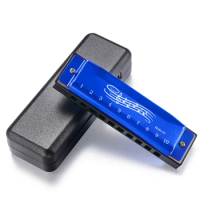 10 Holes Key Of C Blues Harmonica Children's Music Enlightenment Musical Instrument With Case