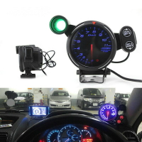 汽車改裝通用儀表 3.7寸80mm轉速表帶警報燈defi賽車改裝專用儀表 11000rpm 帶單獨警示燈