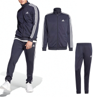 adidas 運動套裝 Basic 3-Stripes Tricot 男款 藍 白 立領外套 長褲 三線 愛迪達 HZ2220