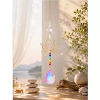 Luxy SunCatcher Crystal Pelangi Lotus Lonceng Angin Kristal Hiasan Gantung Penangkap Cahaya Matahari