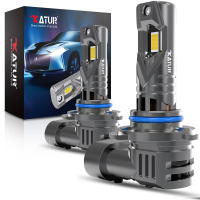 ไฟหน้ารถยนต์ LED Katur 2x HIR2 9012 100W หลอดไฟซีนอน 6000K 20000Lm สีขาว ไดโอดเทอร์โบ พร้อมพัดลม DRL