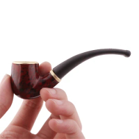 Handheld Mini Tobacco Pipe Resin Bent Pipe Cigarette Filter Herb Grinder Portable Curved Smoke Pipe Beginner Smoking Accessories
