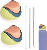 2 Pack Replacement Lid for Owala Freesip One Button Water Bottle Replacement Cap Compatible with Owa