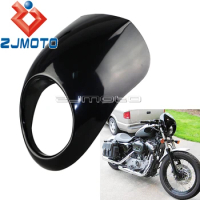 Motorcycle Headlight Fairing 5 3/4" Head Lamp Mask Visor For Harley Dyna Sportster Iron FX XL883 1200 Headlamp Fairing Screen