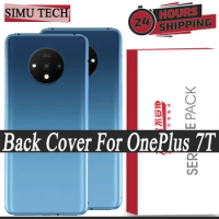 Back Battery Glass Cover for OnePlus 7T, Replacement Rear Housing Cover with Camera Lens