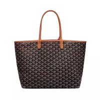 Goyard Saint Louis PM Tote Bag Black Tan