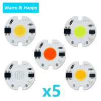 5pcs lots LED COB Chips AC220V 3W 5W 7W Seven Color Drive Free 24MM Suitable for Downlight Spot Lighting Light Source