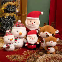 Anta Claus Snowman Christmas Deer Stuffed Animal Innovation Cute Christmas Gift for Girlfriend Dooki