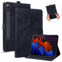 For Samsung Galaxy Tab S9 S 9 Case 11 inch Cute 3D Flower Embossed PU Leather Case for Galaxy Tab S9 S8 S7 Tablet Cover SM-X710