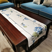 中國年桌布巴洛克蓋布北歐風格孔雀藍桌旗歐式高檔奢華鍛面電視布