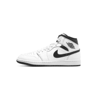 【NIKE 耐吉】Air Jordan 1 男鞋 白黑色 中筒 喬丹 AJ1 運動 休閒 休閒鞋 DQ8426-132