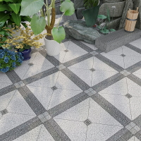 地鋪石拼花瓷磚600x600戶外花園仿水刀防滑地板磚仿古磚別墅院子