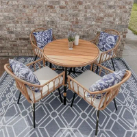 5 Pieces Outdoor Patio Dining Table and Chairs Set Garden Furniture Sets Balcony Backyard Garden Chairs Patio