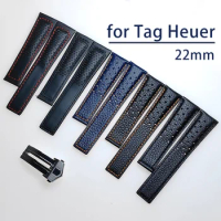 Genuine Leather Strap 22mm for Tag Heuer Carrera Formula 1 Replacement Top Layer Leather Watch Band Soft Diving Belt Bracelet